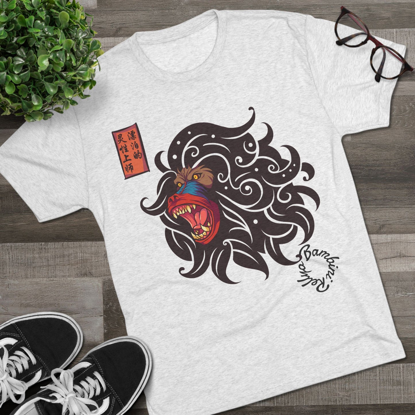 The Holy Mandrill Baboon Tri-Blend Crew Tee